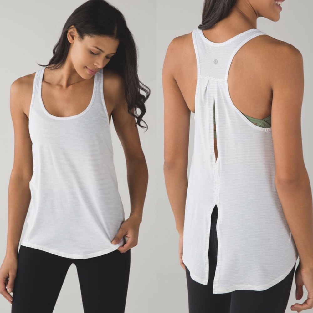Lululemon Salute the Sun White Heathered Tank